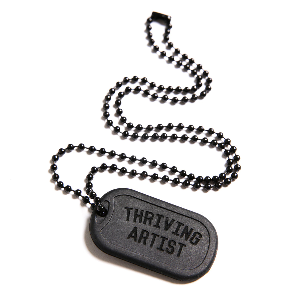 Essentials ID Tag with Ball Chain Necklace, Black