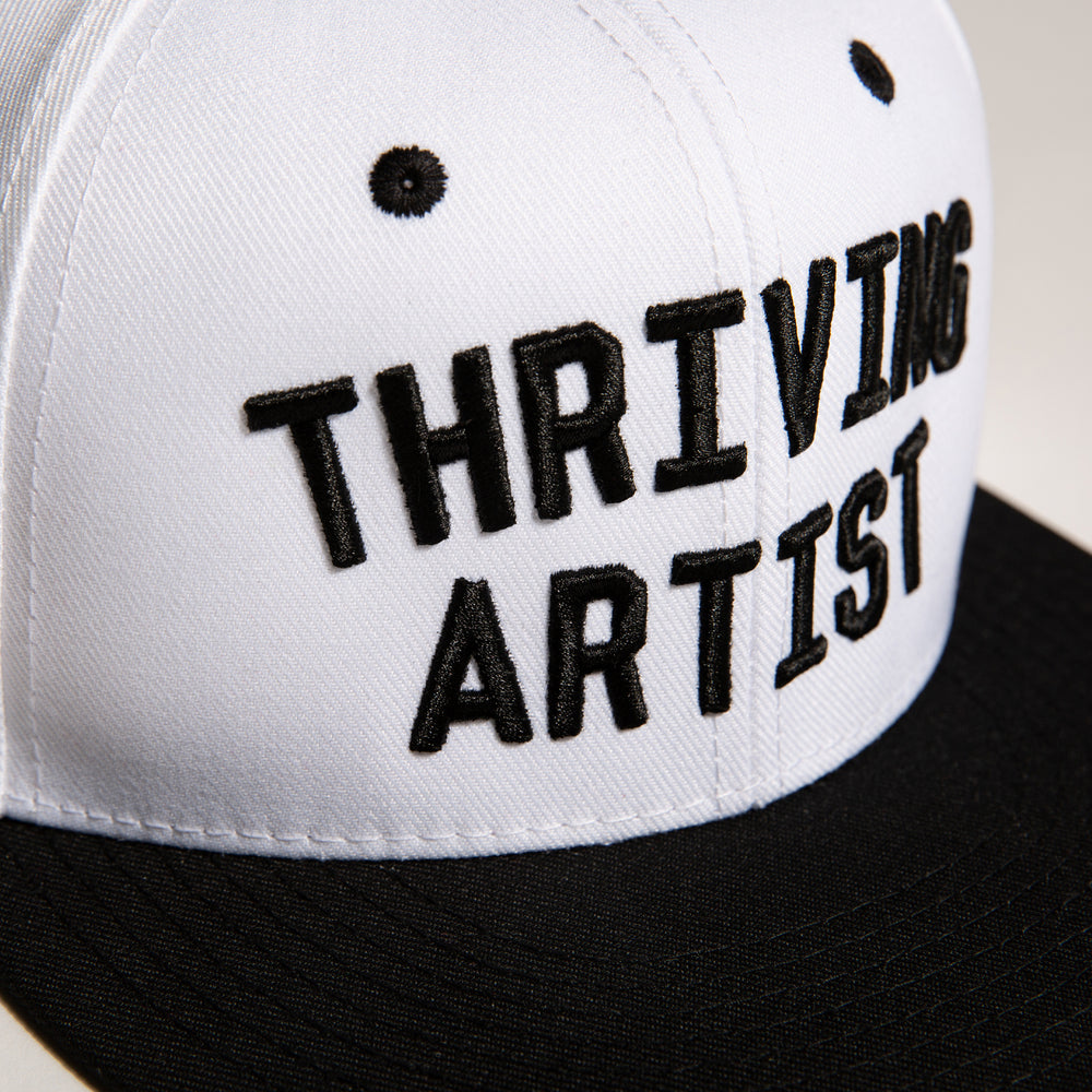 2-Tone Snapback - White with Black Brim