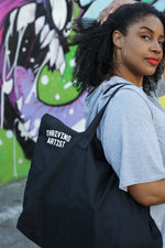 Essentials Canvas Carry-All Bag with Zipper & Handles, Black